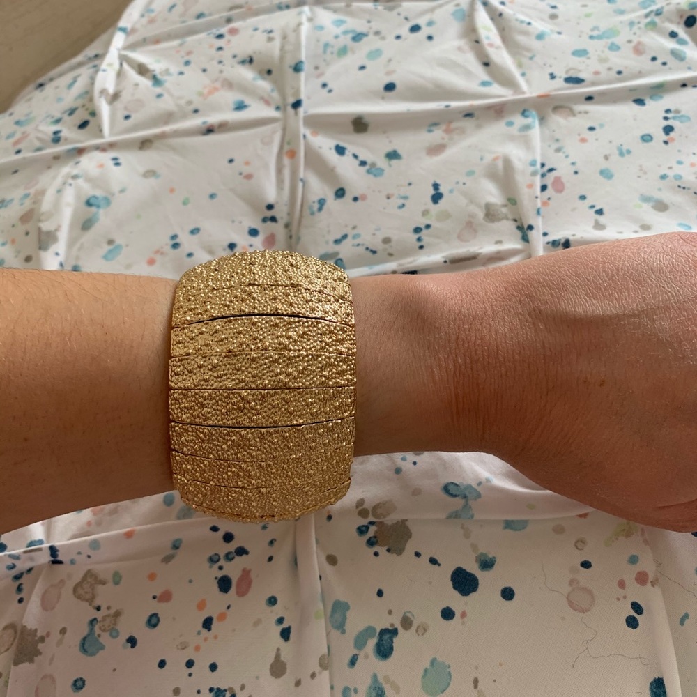 Gold Stretchy Bangle - Picture 2 of 4